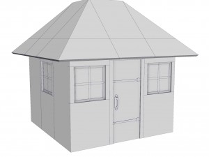 modular brick house set Modello 3D
