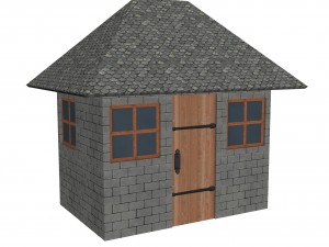 modular brick house set Modello 3D