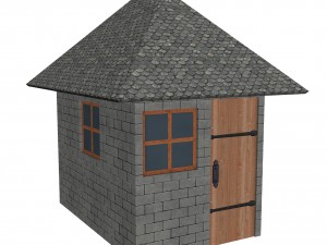 modular brick house set Modello 3D