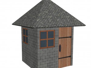 modular brick house set Modello 3D