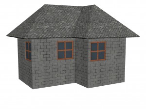 modular brick house set Modello 3D