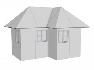 modular brick house set Modello 3D