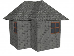 modular brick house set Modello 3D