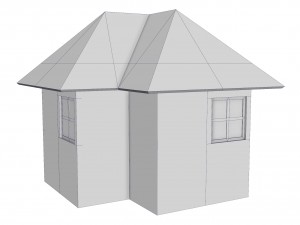 modular brick house set Modello 3D