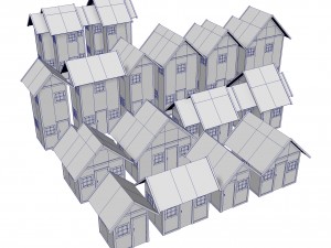 modular wood house set Model 3D