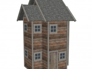 modular wood house set Model 3D