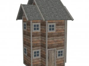 modular wood house set 3D Model