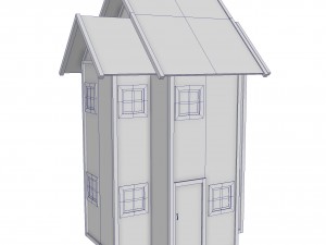 modular wood house set Model 3D