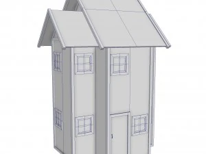 modular wood house set 3D Model