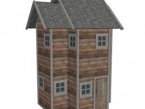 modular wood house set 3D Model
