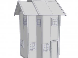 modular wood house set 3D Model