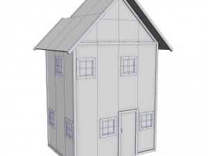 modular wood house set 3D Model