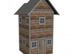 modular wood house set 3D Model
