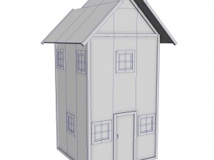 modular wood house set Model 3D