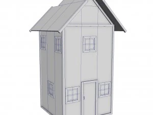 modular wood house set 3D Model