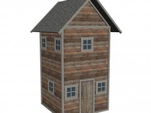 modular wood house set 3D Model