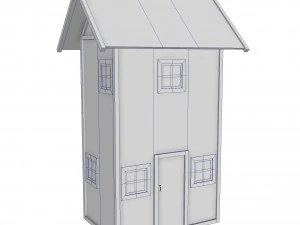 modular wood house set 3D Model