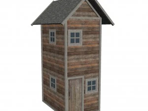 modular wood house set 3D Model