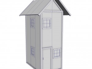 modular wood house set Model 3D