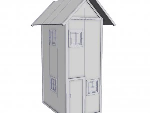 modular wood house set 3D Model