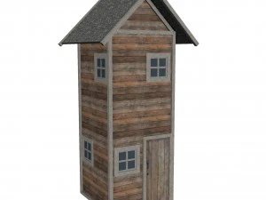 modular wood house set 3D Model