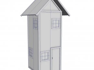 modular wood house set 3D Model