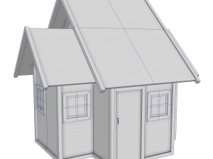 modular wood house set Model 3D