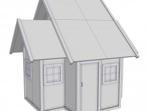 modular wood house set 3D Model