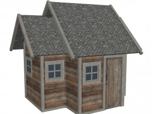 modular wood house set 3D Model