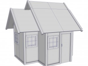 modular wood house set Model 3D