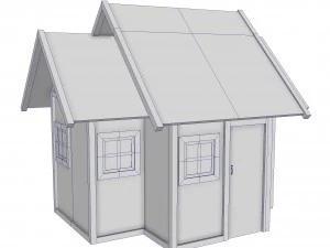 modular wood house set 3D Model