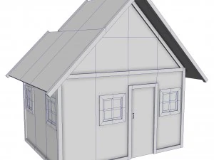 modular wood house set 3D Model