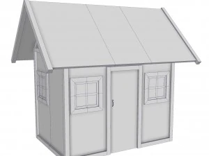 modular wood house set 3D Model