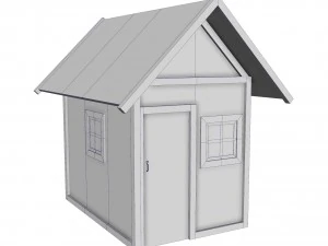 modular wood house set 3D Model
