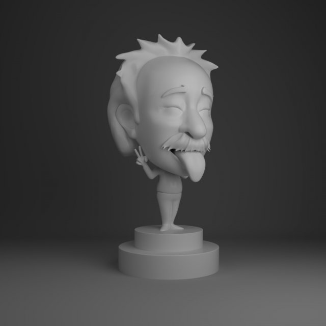 einstien bobblehead 3D 模型 .c4d .max .obj .3ds .fbx .stl .blend