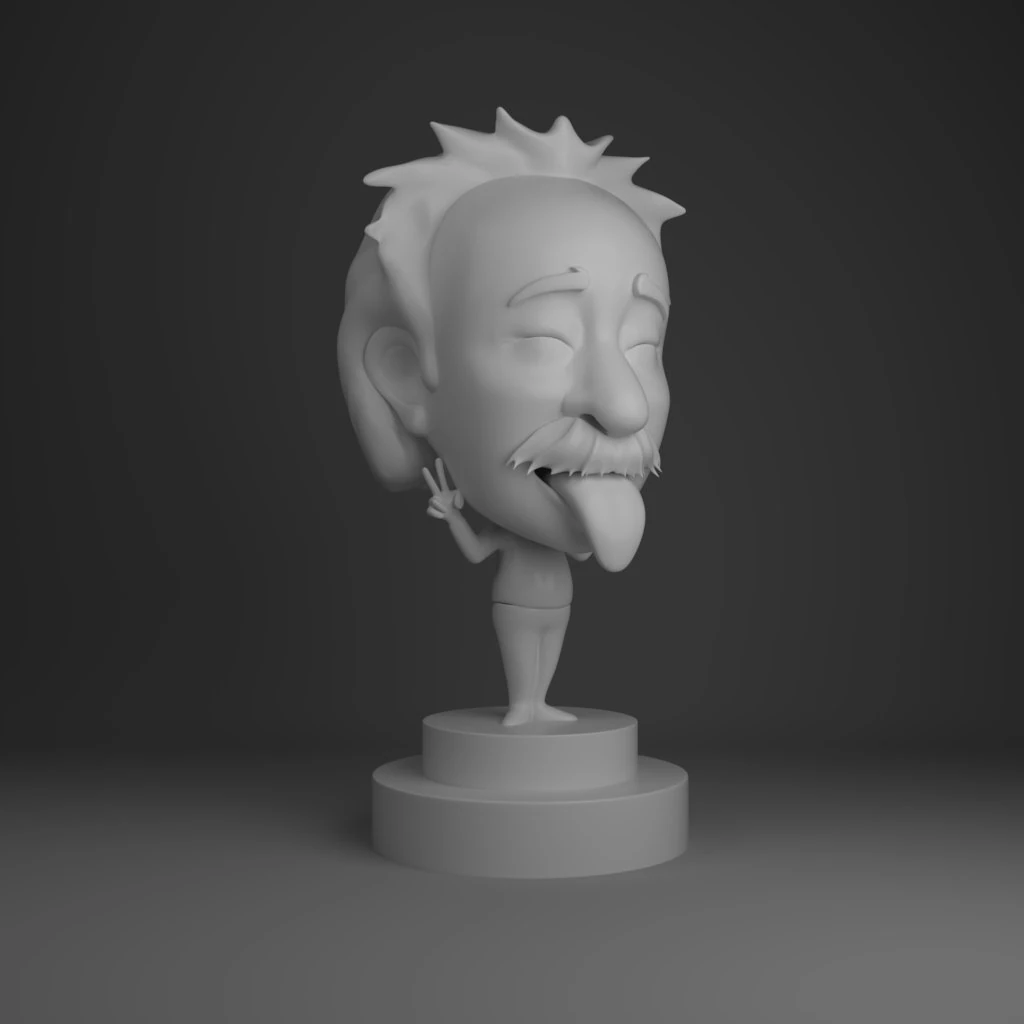 einstien bobblehead 3D Model .c4d .max .obj .3ds .fbx .stl .blend 