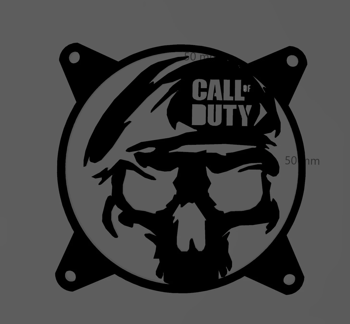 FAN COVER - 120mm - CALL OF DUTY - WARZONE 3D Model .c4d .max .obj .3ds .fbx .stl .blend 