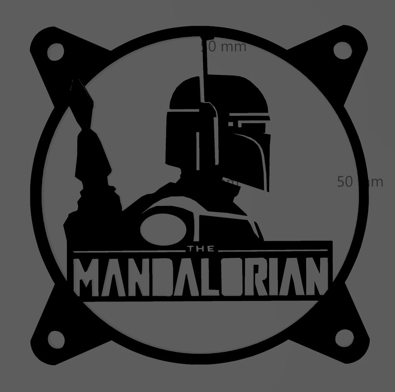 FAN COVER 120 MM - THE MANDALORIAN 3D Model .c4d .max .obj .3ds .fbx .stl .blend 