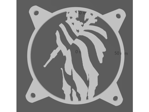 3 FAN COVERS 120 MM - US ARMY 3D Model