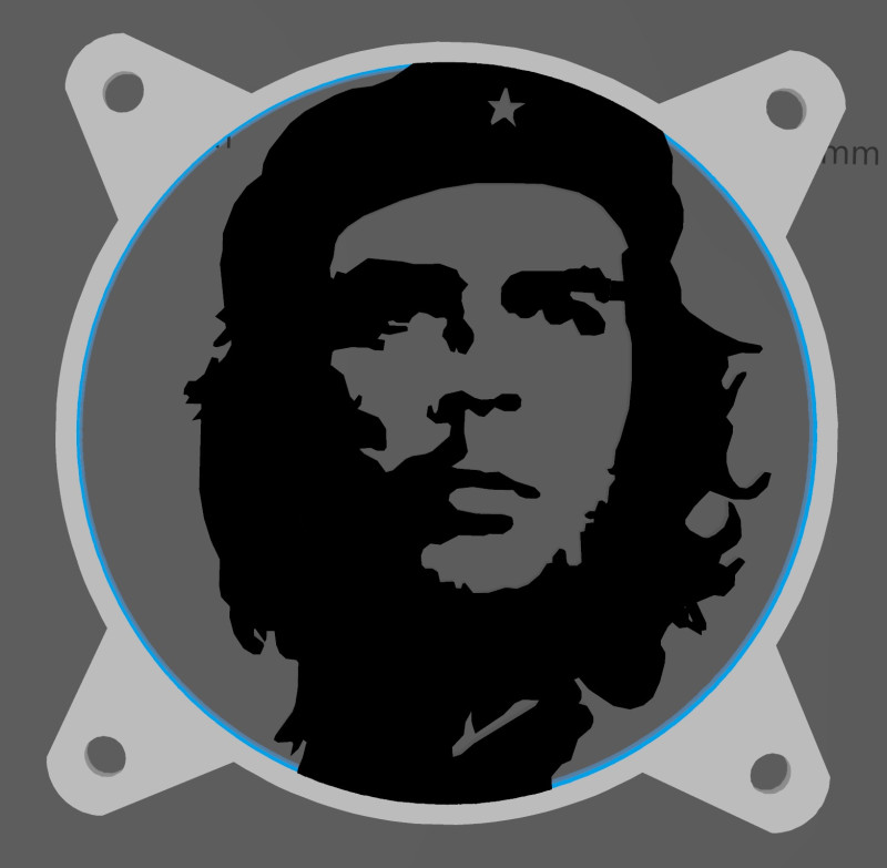 FAN COVER 120 MM - CHE GUEVARA Modelo 3D .c4d .max .obj .3ds .fbx .stl .blend 