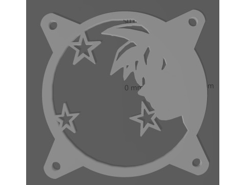 4 FAN COVERS 120 MM - DRAGON BALL Z Modelo 3D