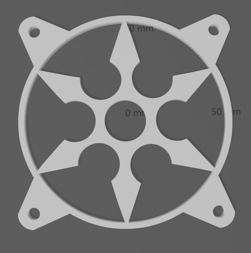 4 FAN COVERS 120 MM - SHURIKENS Model 3D .c4d .max .obj .3ds .fbx .stl .blend 