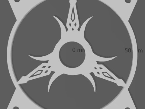 4 FAN COVERS 120 MM - SHURIKENS Model 3D