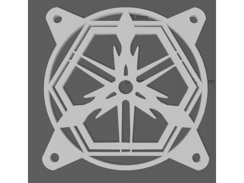 4 FAN COVERS 120 MM - SHURIKENS Model 3D