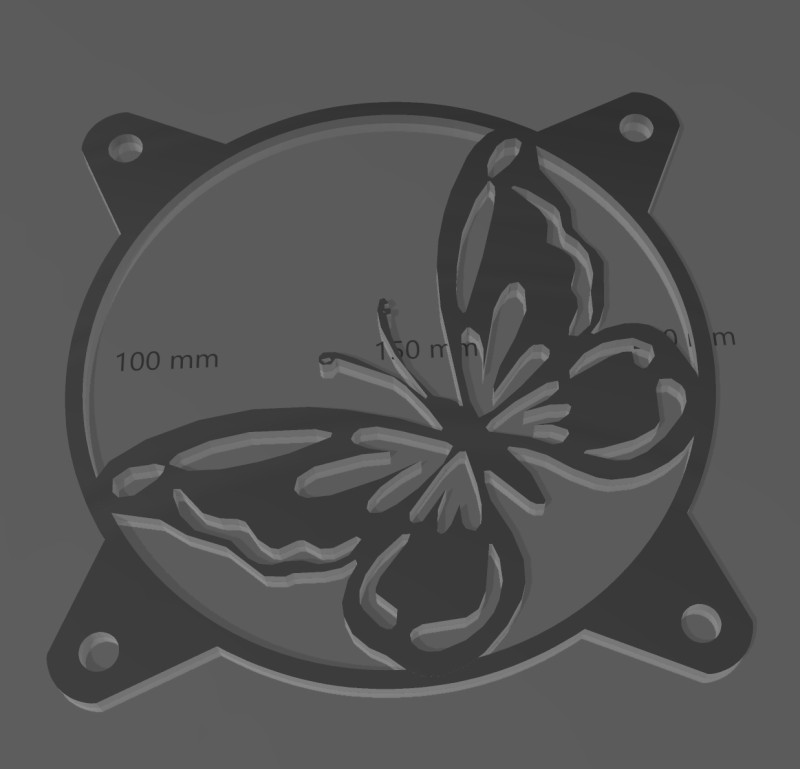 3 FAN COVERS 120 MM - BUTTERFLIES 3D प्रिंट मॉडल .c4d .max .obj .3ds .fbx .stl .blend