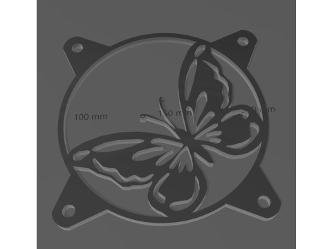3 FAN COVERS 120 MM - BUTTERFLIES 3D-printmodel