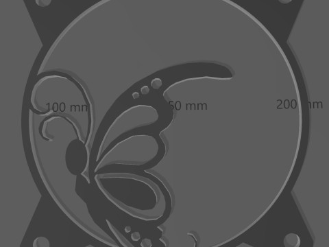 3 FAN COVERS 120 MM - BUTTERFLIES 3D प्रिंट मॉडल