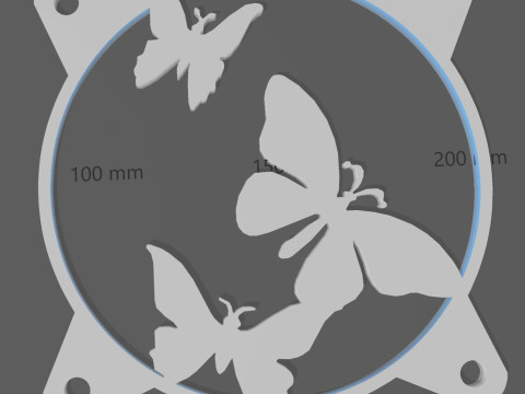 3 FAN COVERS 120 MM - BUTTERFLIES 3D प्रिंट मॉडल