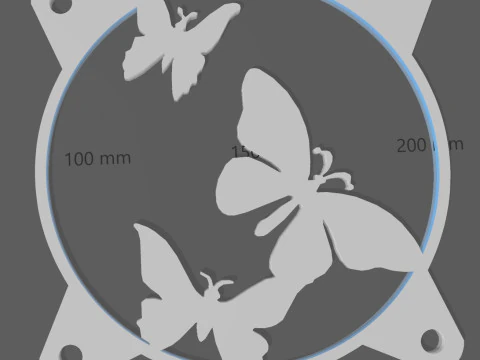 3 FAN COVERS 120 MM - BUTTERFLIES 3D Print Model