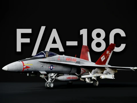 F-A-18C Hornet Red Devils 3D Model